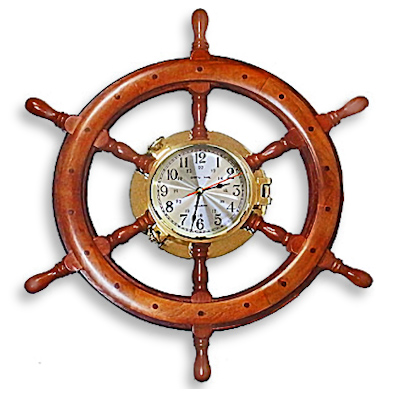 舵輪時計＝ホイールクロック（ブナ60cm）