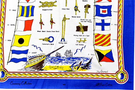 ティータオル　ノットと信号旗の一部