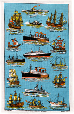 ティータオル（ガレークロス）　英国船の歴代船舶図
